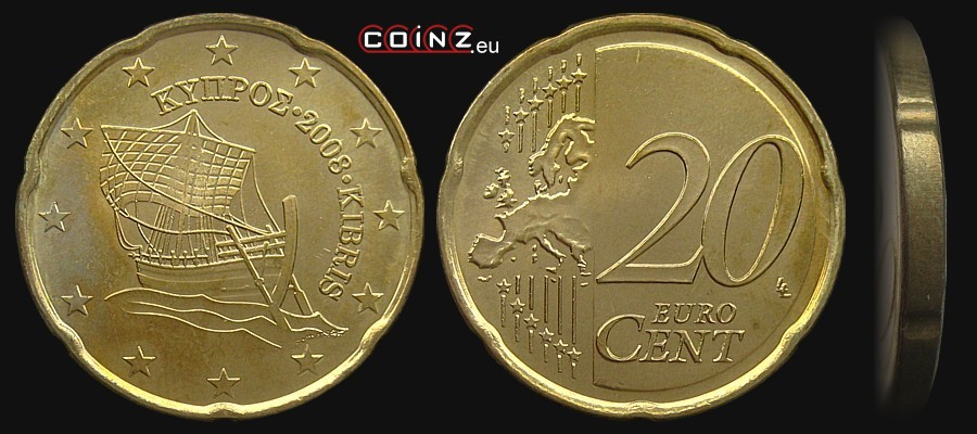 20 euro centów od 2008 - monety Cypru