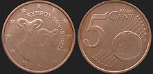 Monety Cypru - 5 euro centów od 2008