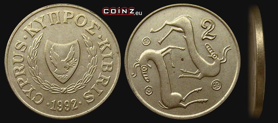 2 centy 1991-2004 - monety Cypru