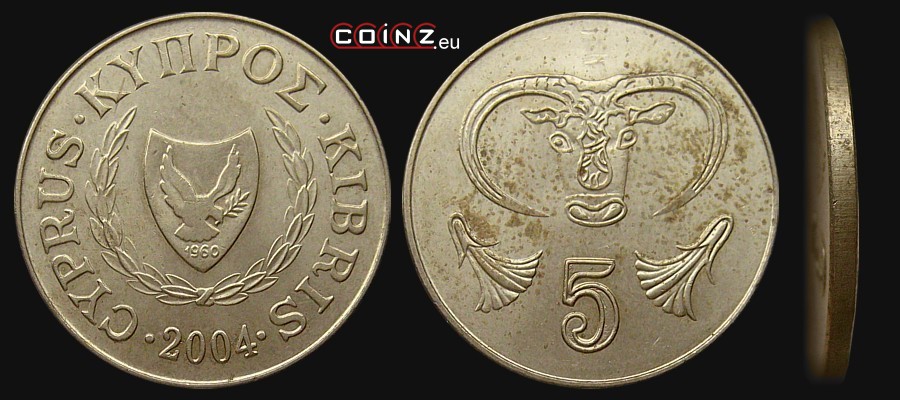 5 cents 1991-2004 - Coins of Cyprus