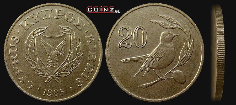 20 centów 1985-1988 - monety Cypru