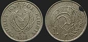 Monety Cypru - 1 cent 1985-1990