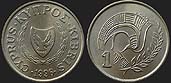Monety Cypru - 1 cent 1991-2004