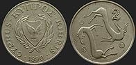 Cypriot coins - 2 cents 1985-1990