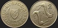 Monety Cypru - 2 centy 1991-2004