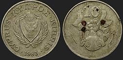 Monety Cypru - 10 centów 1983