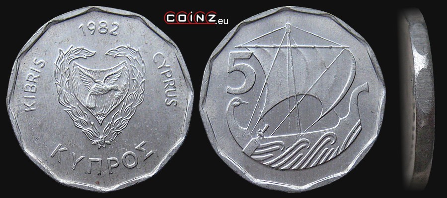 5 milów 1982 - monety Cypru