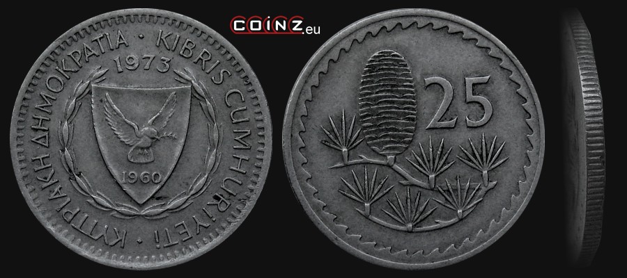 25 milów 1963-1982 - monety Cypru