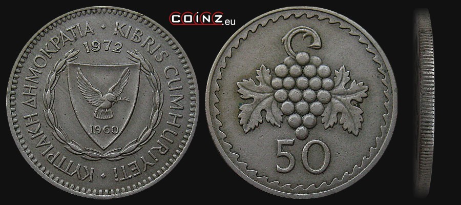 50 mils  1963-1982 - Cypriot coins