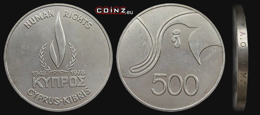 500 milów 1978 Prawa Człowieka - monety Cypru