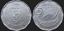 Monety Cypru - 5 milów 1982