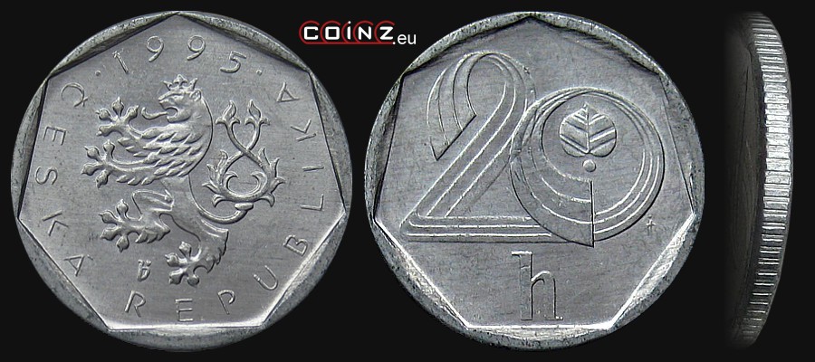 20 halerzy 1993-1997 - monety Czech