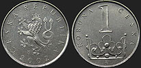 Czech coins - 1 koruna from 1993