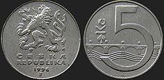 Czech coins - 5 korun from 1993