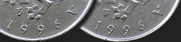 Wariant monety o nominale 1 korona z 1993