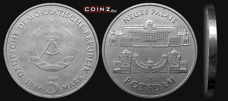 5 marek 1986 Poczdam - Nowy Pałac - monety Niemiec (NRD)