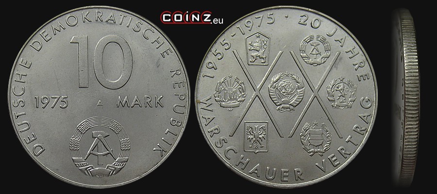 10 marek 1975 - 20 Lat Układu Warszawskiego - monety Niemiec (NRD)