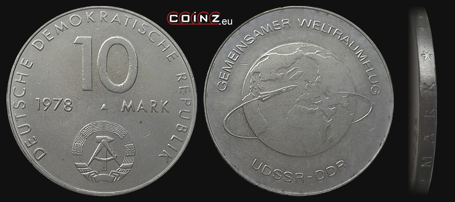 10 marek 1978 Lot Kosmiczny ZSRS-NRD - monety Niemiec (NRD)