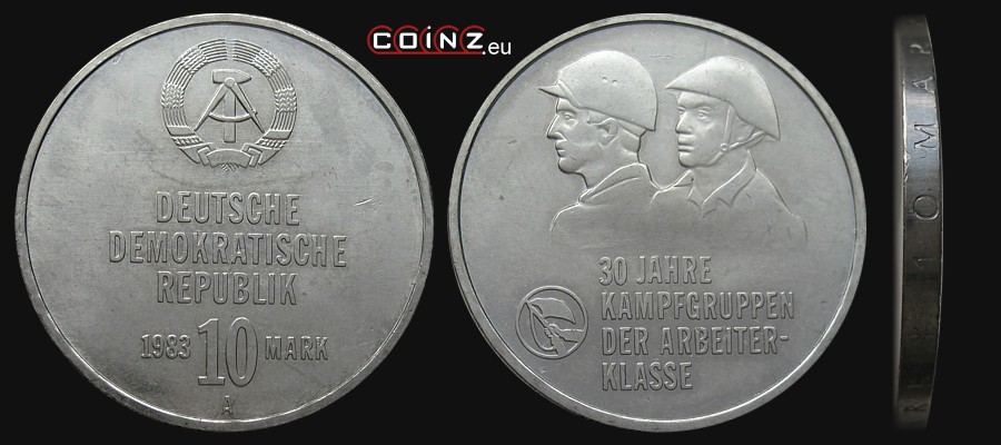 10 marek 1983 - 30 Lat Grup Bojowych Klasy Robotniczej - monety Niemiec (NRD)