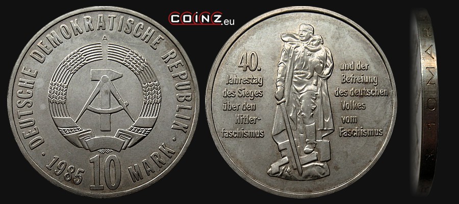 10 marek 1985 - 40 Rocznica Zwycięstwa nad Faszyzmem - monety Niemiec (NRD)