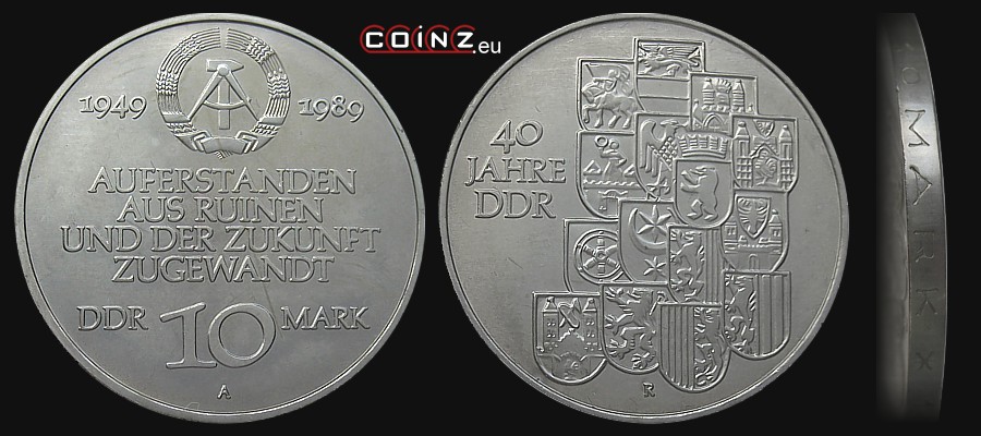 10 marek 1989 - 40 Lat NRD - monety Niemiec (NRD)