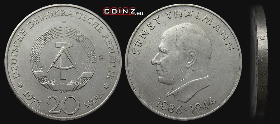 20 marek 1971 Ernst Thälmann - monety Niemiec (NRD)