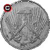 10 fenigów 1952-1953 - układ awersu do rewersu