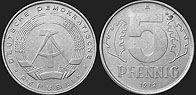 Monety Niemiec - 5 fenigów 1968-1975