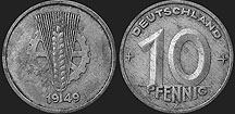 Monety Niemiec - 10 fenigów 1948-1950