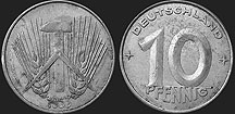 Monety Niemiec - 10 fenigów 1952-1953