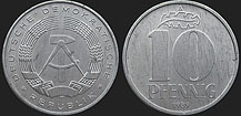 Monety Niemiec - 10 fenigów 1986-1990