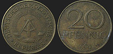 Monety Niemiec - 20 fenigów 1969-1990