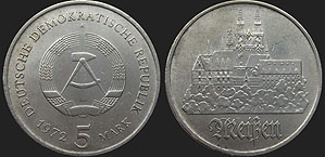 Monety Niemiec - 5 marek 1972-1983 Miśnia
