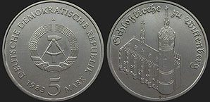 Monety Niemiec - 5 marek 1983 Wittenberga - Kościół Zamkowy