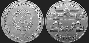 Monety Niemiec - 5 marek 1986 Poczdam - Nowy Pałac