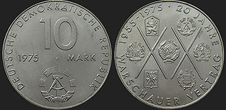 Monety Niemiec - 10 marek 1975 20 Lat Układu Warszawskiego