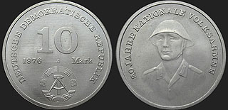 Monety Niemiec - 10 marek 1976 20 Lat Narodowej Armii Ludowej