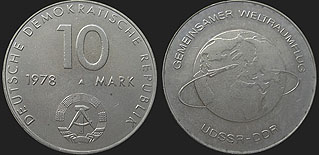 Monety Niemiec - 10 marek 1978 Lot Kosmiczny ZSRS-NRD