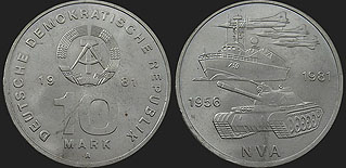 Monety Niemiec - 10 marek 1981 25 Lat Narodowej Armii Ludowej
