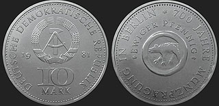 Monety Niemiec - 10 marek 1981 700 Lat Mennicy Berlińskiej