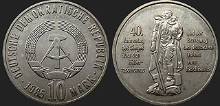 Monety Niemiec - 10 marek 1985 40 Rocznica Zwycięstwa nad Faszyzmem