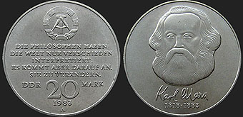 Monety Niemiec - 20 marek 1983 Karol Marks