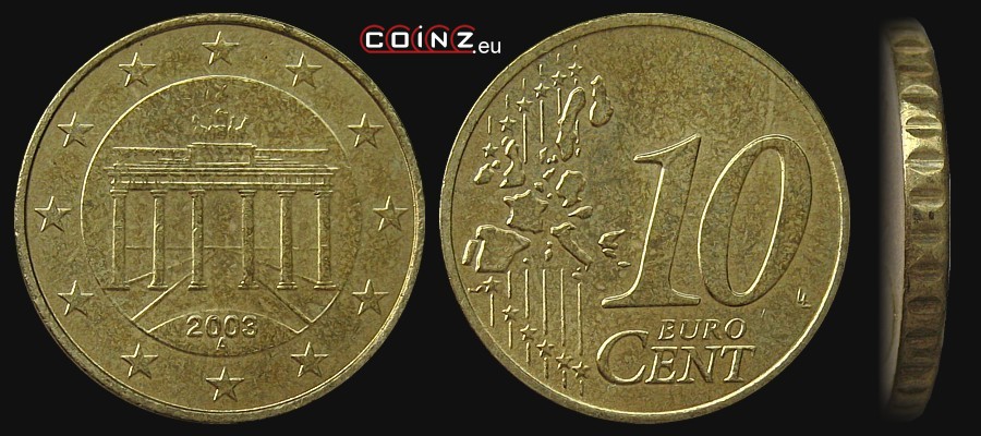 10 euro centów 2002-2004 - monety Niemiec