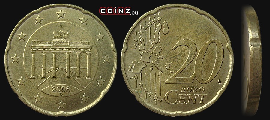 20 euro centów 2002-2006 - monety Niemiec