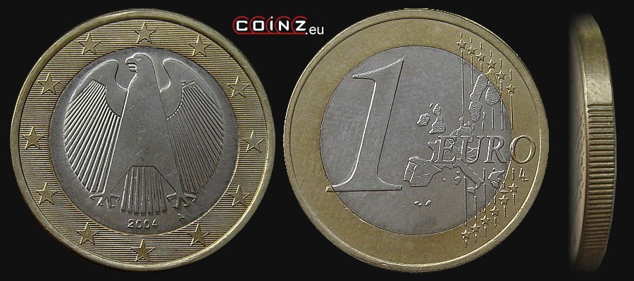 1 euro 2002-2005 - monety Niemiec