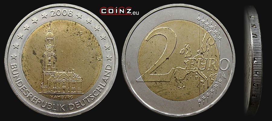 2 euro 2008 Hamburg (old reverse) - German coins
