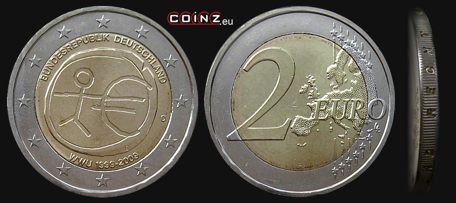 2 euro 2009 Unia Gospodarcza - monety Niemiec