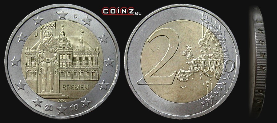 2 euro 2010 Brema - monety Niemiec