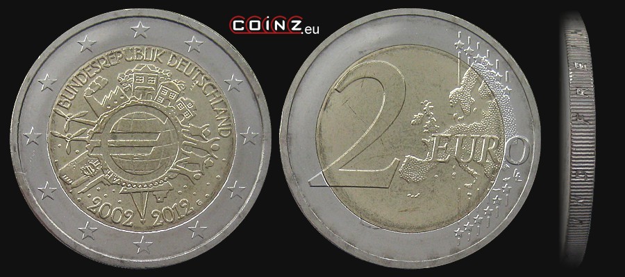 2 euro 2012 - 10 Years of Euro in Circulation - German coins