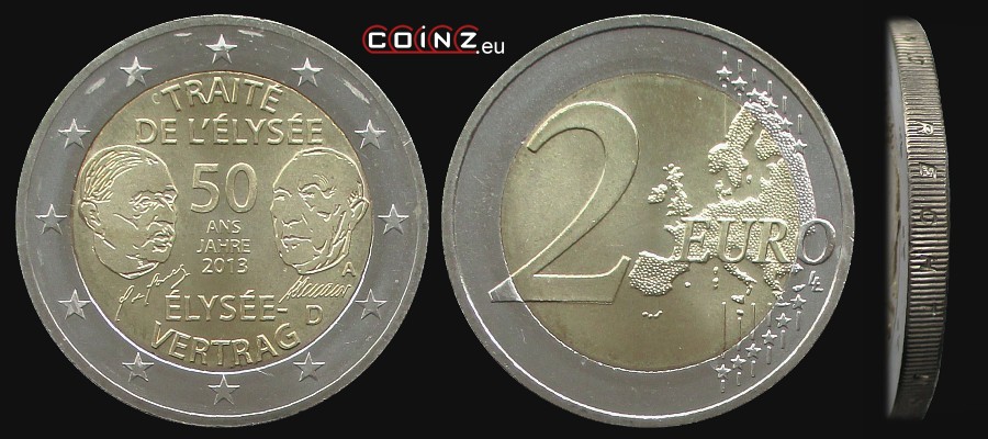 2 euro 2013 Traktat Elizejski - monety Niemiec